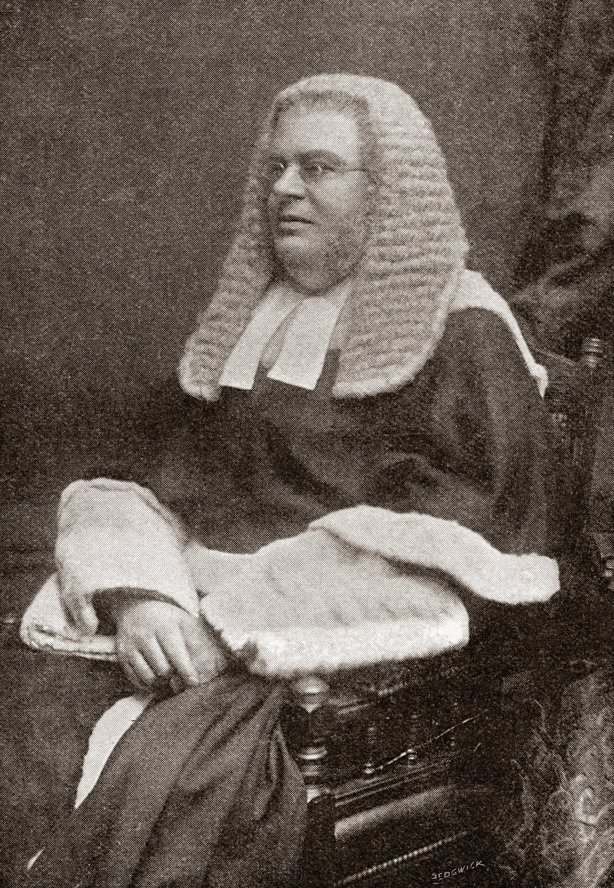 Lewis William Cave 1832-1897. British judge. From The Strand Magazine, published 1896 by English School