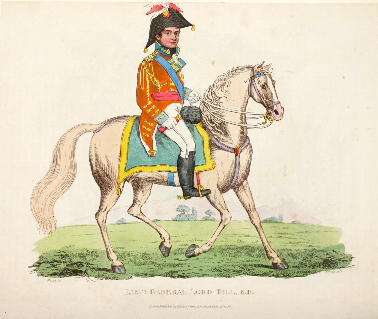 Lieutenant General Lord Hill KB, Illustration from An Historical Account of the Battle of Waterloo by William Mudford, 1816 by English School