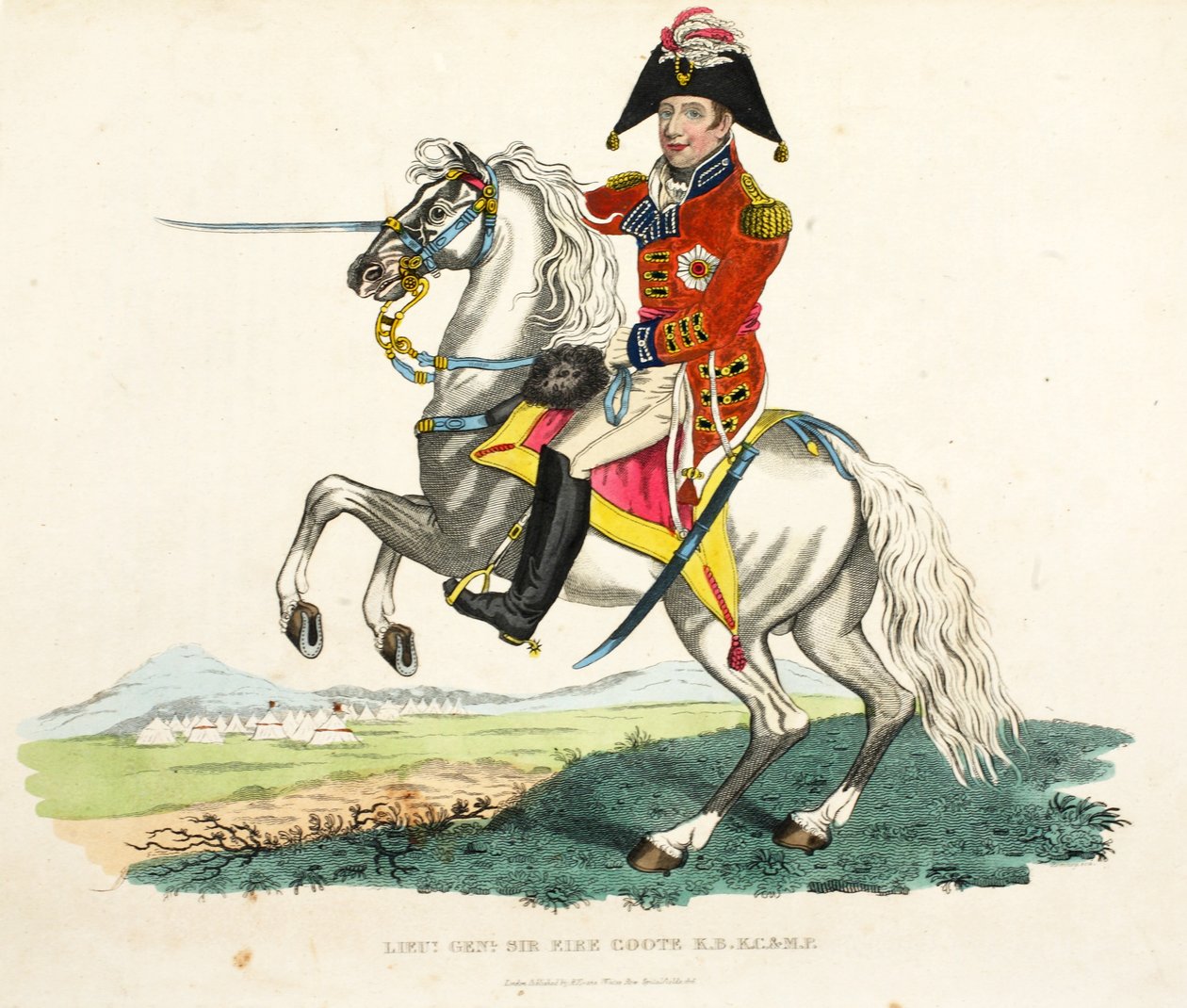 Lieutenant General Sir Eire Coote KB, KC and MP, Illustration from An Historical Account of the Battle of Waterloo by William Mudford, 1816 by English School