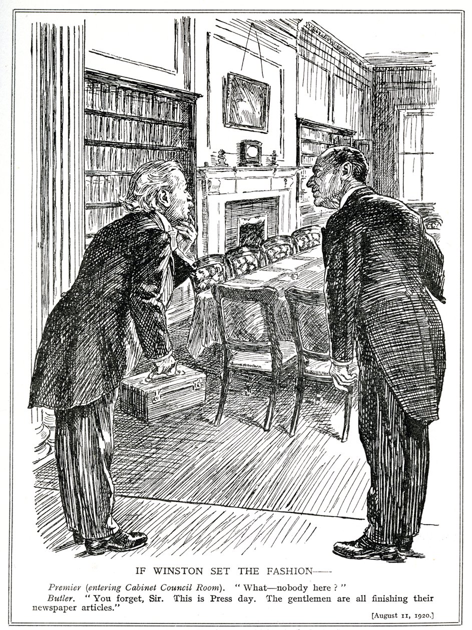 Lloyd George Enters a Cabinet Room Empty of Ministers Who Are Busy Writing Articles for the Newspapers, August, 1920 by English School