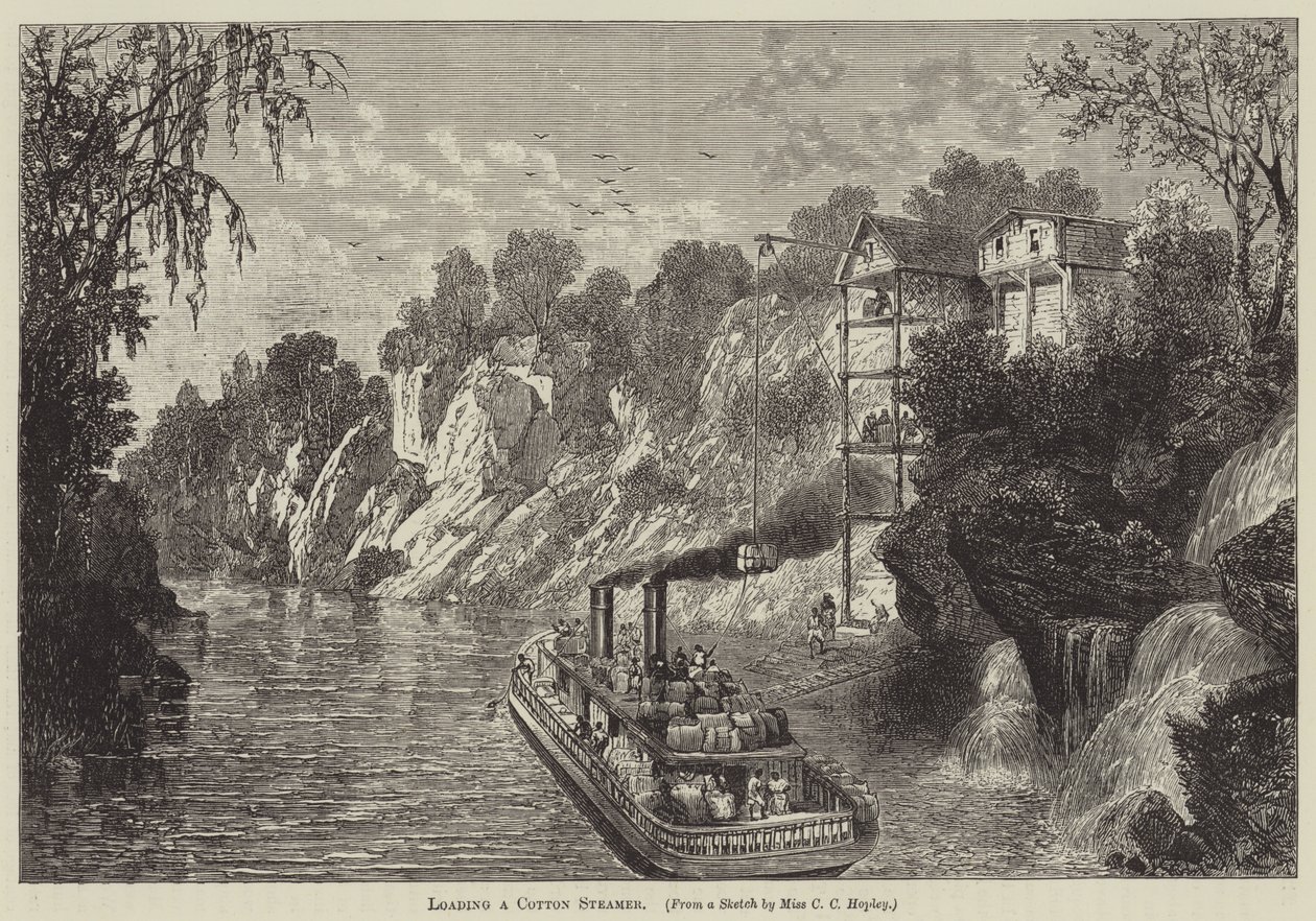 Loading a Cotton Steamer by English School