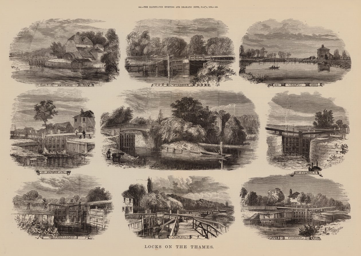 Locks on the Thames by English School