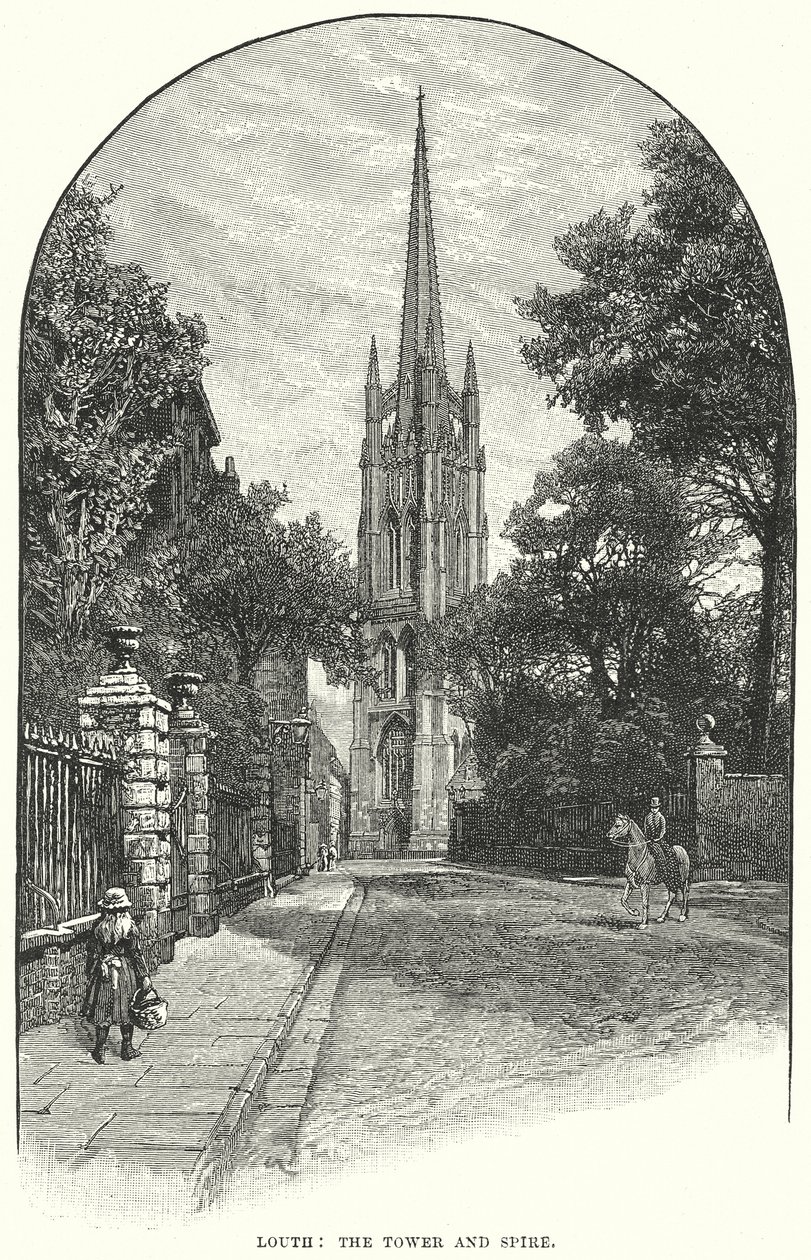 Louth: The Tower and Spire (engraving) by English School