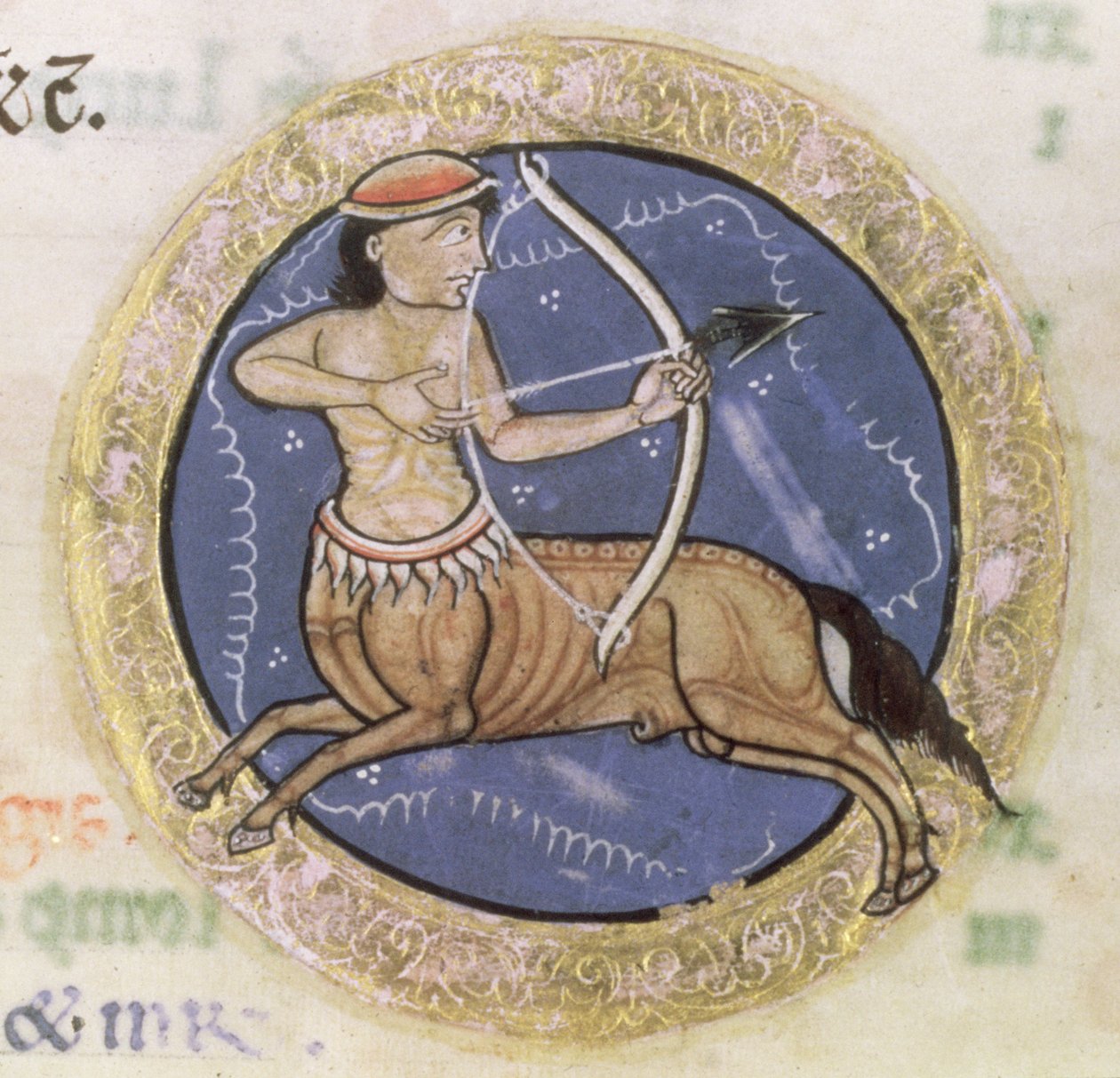 Sagittarius, from the Hunterian Psalter (detail) by English School