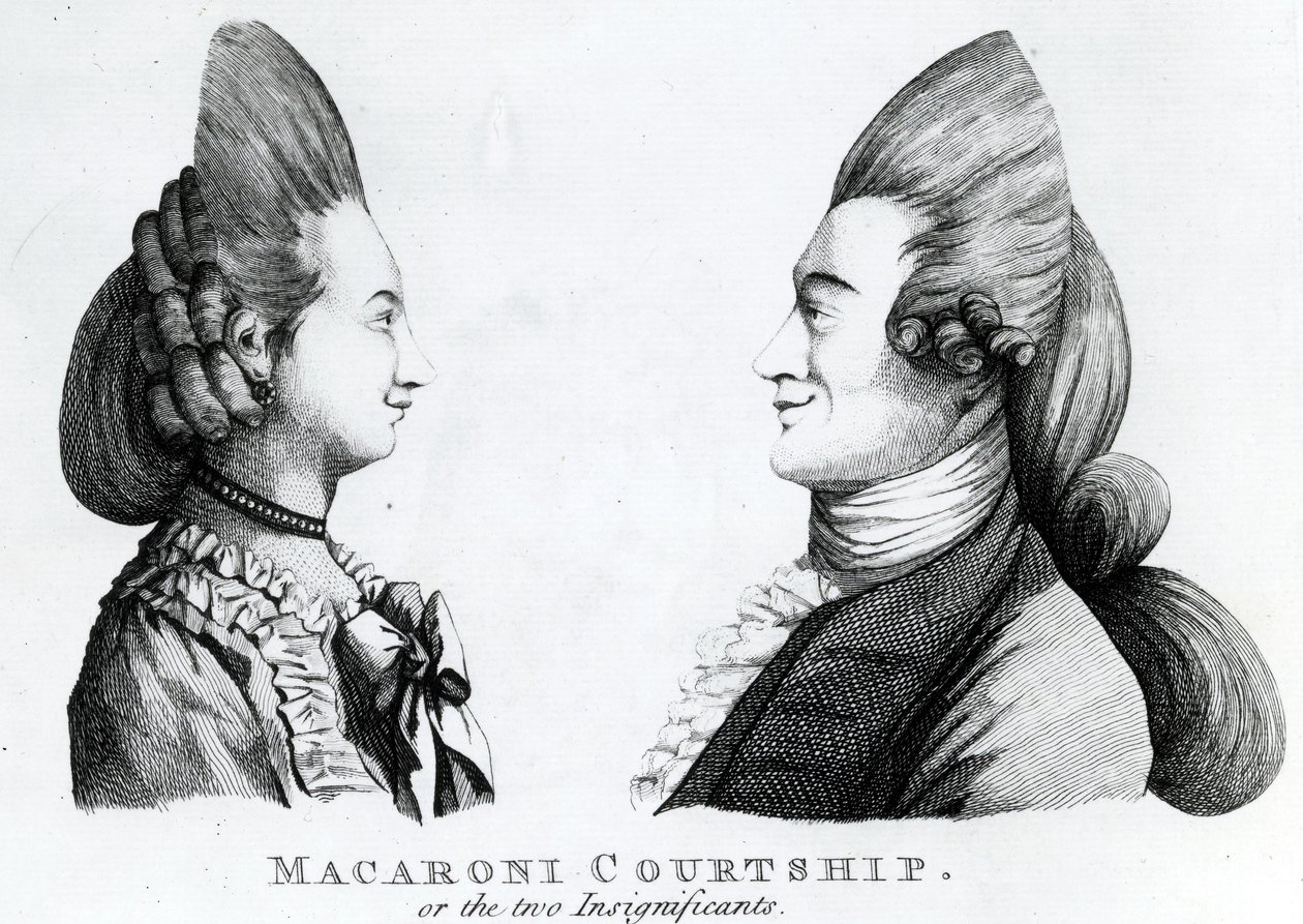Macaroni Courtship, or the Two Insignificants, published by M. Darly by English School