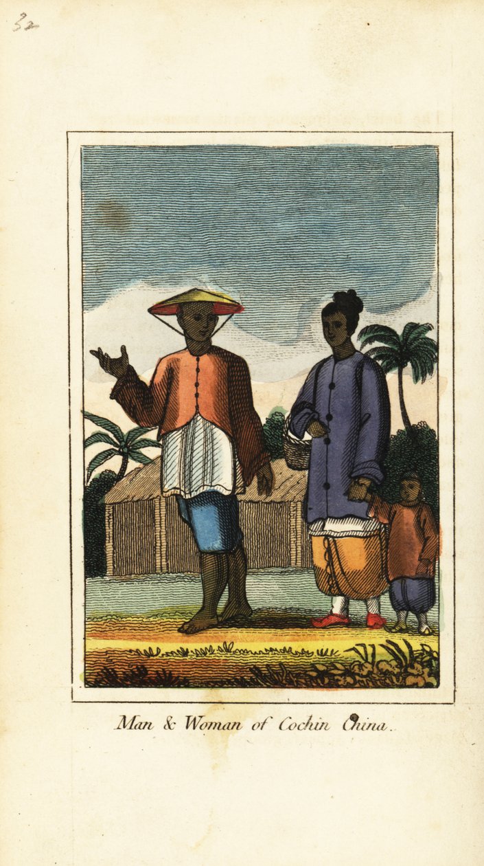 Man and woman of Cochin China (Vietnam) 1818 by English School