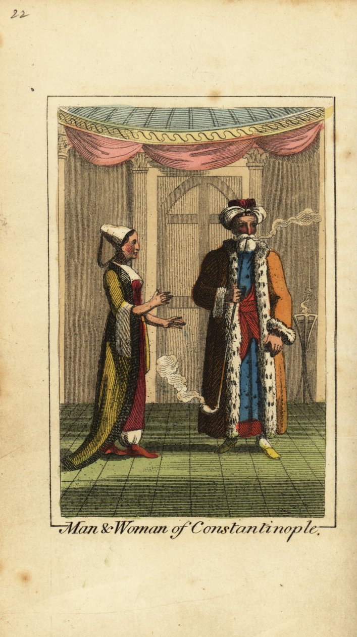 Man and Woman of Constantinople, Ottoman Empire by English School