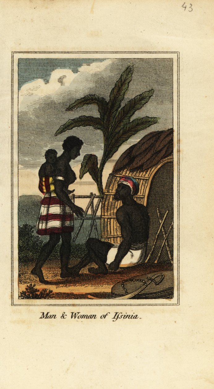Man and Woman of Issinia, Guinea, West Africa by English School
