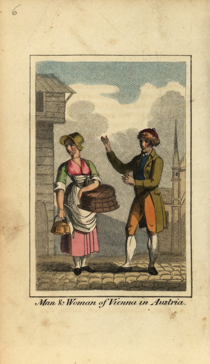 Man and woman of Vienna, Austria by English School
