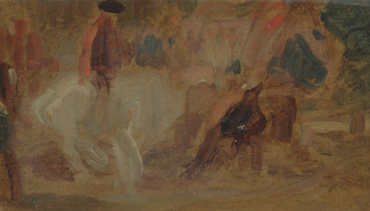 Man on a White Horse by English School