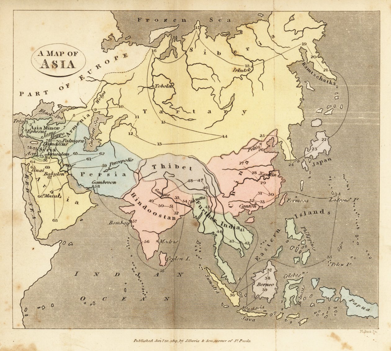 Map of Asia, early 19th century by English School