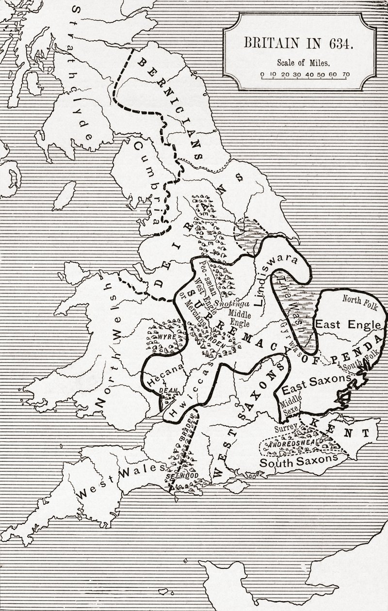 Map of Britain in 634, from 