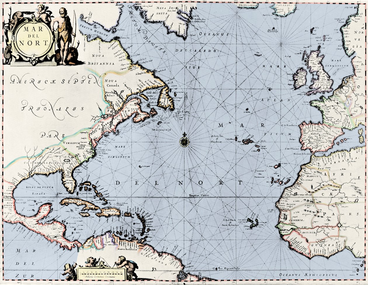 Map of the North Atlantic, from 