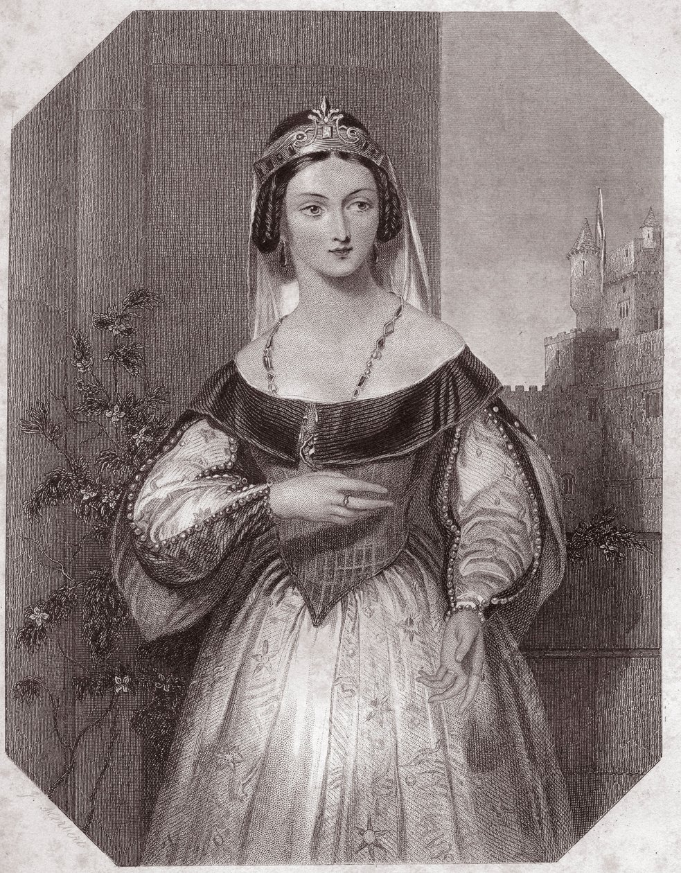 Margaret of Anjou (Henry VI) in - Gallery of the women of Shakespeare, collection of forty-five serious portraits by early London artists, enriched with critical and literary notices around 1838 by English School