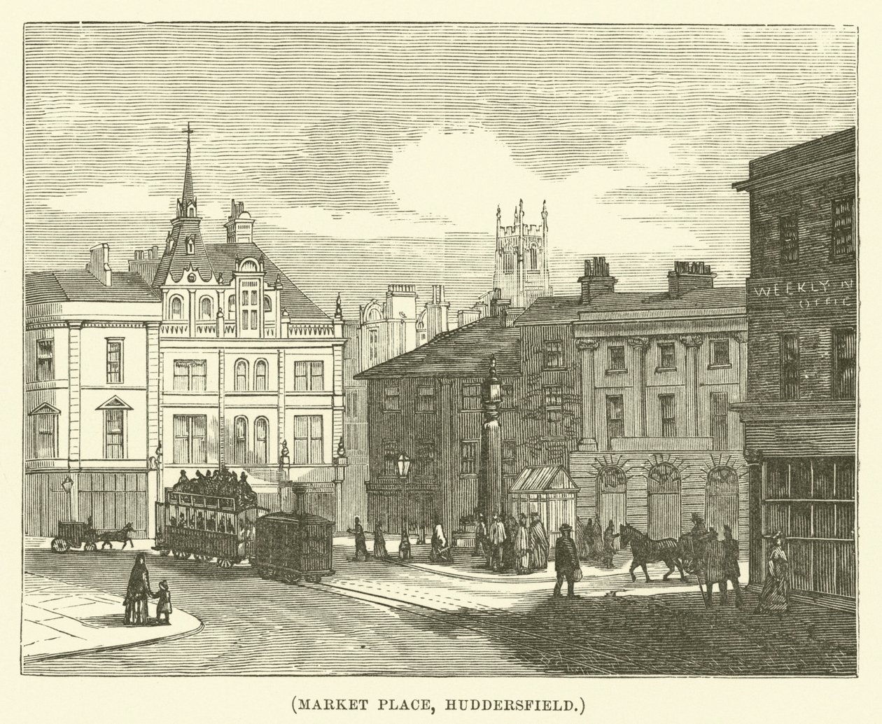 Market Place, Huddersfield by English School