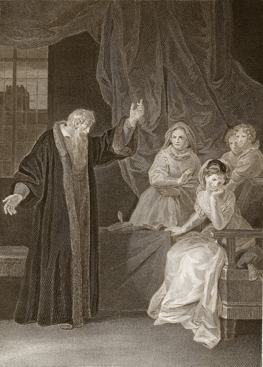 Mary Queen of Scots Reproved by Knox, Illustration from David Hume