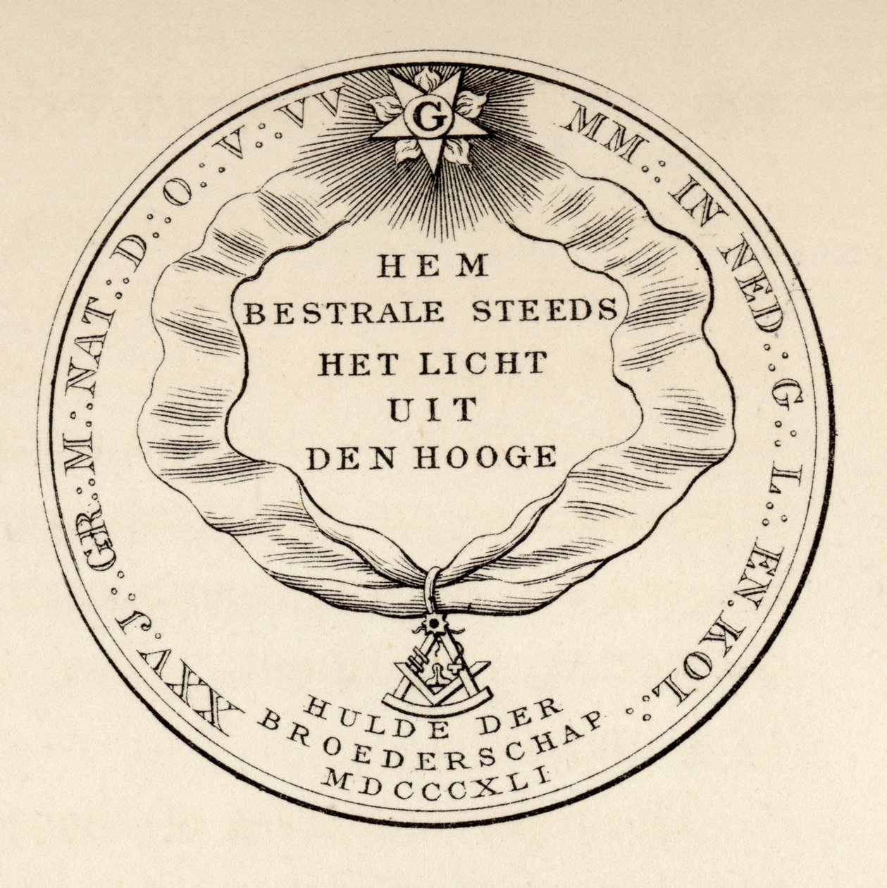 Masonic seal, 1841 by English School