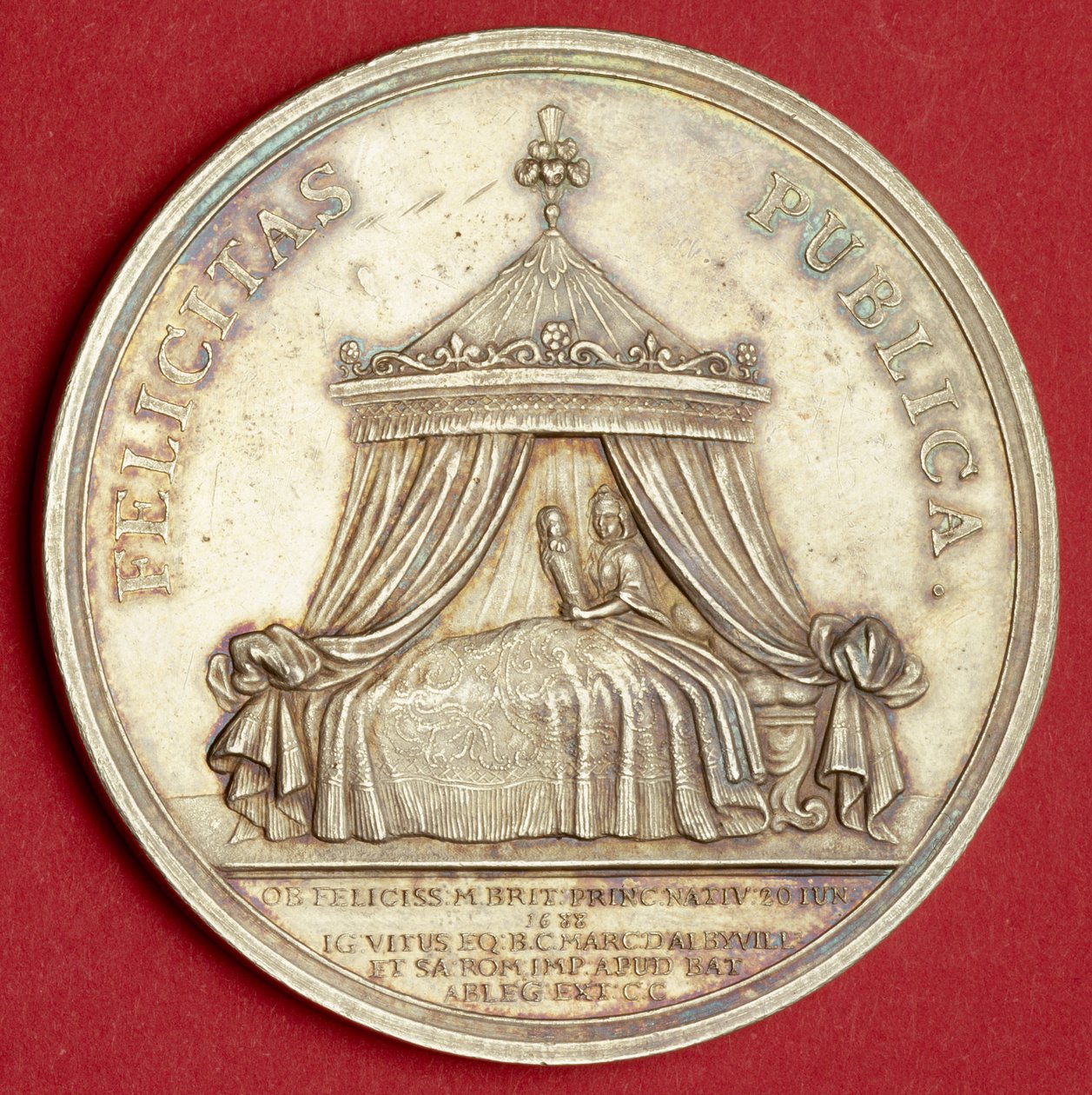 Medal commemorating the birth of Prince James, 1688 by English School