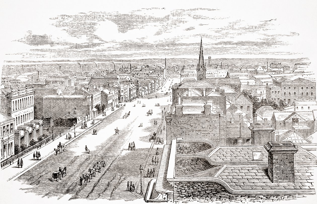 Melbourne, Australia, from The Gallery of Geography by Rev. Thomas Milner, published c.1880 by English School