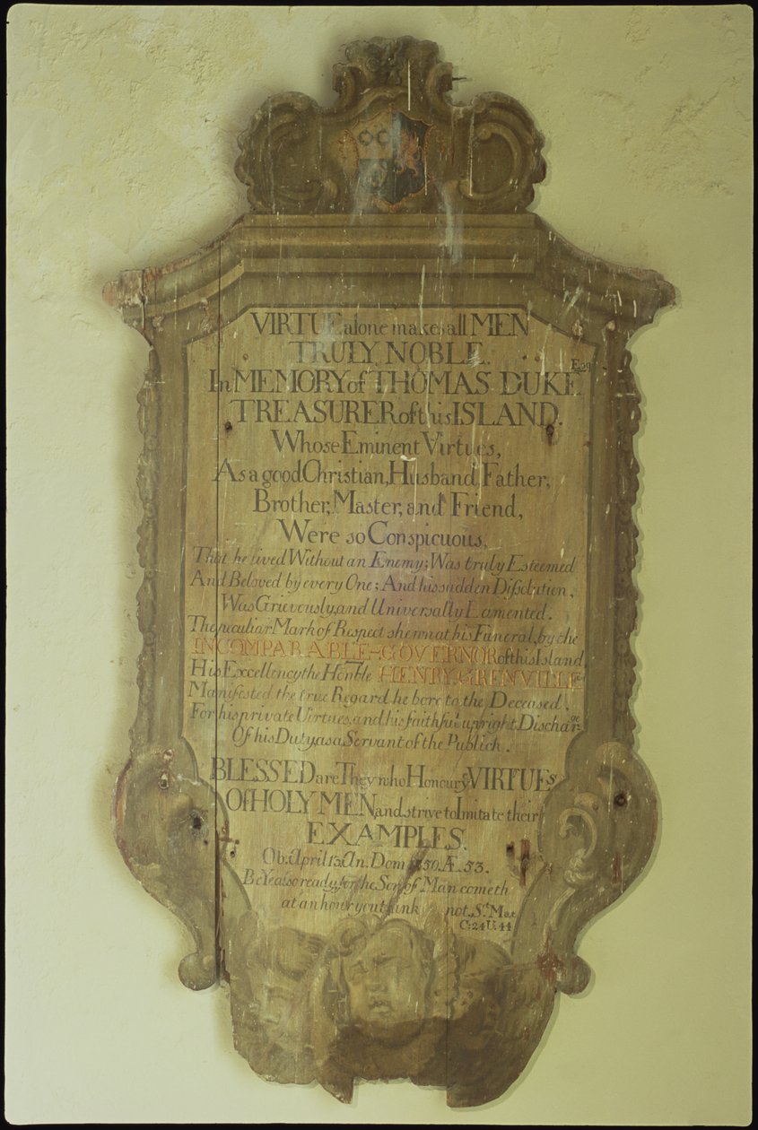 Memorial to Thomas Duke, 1750 by English School