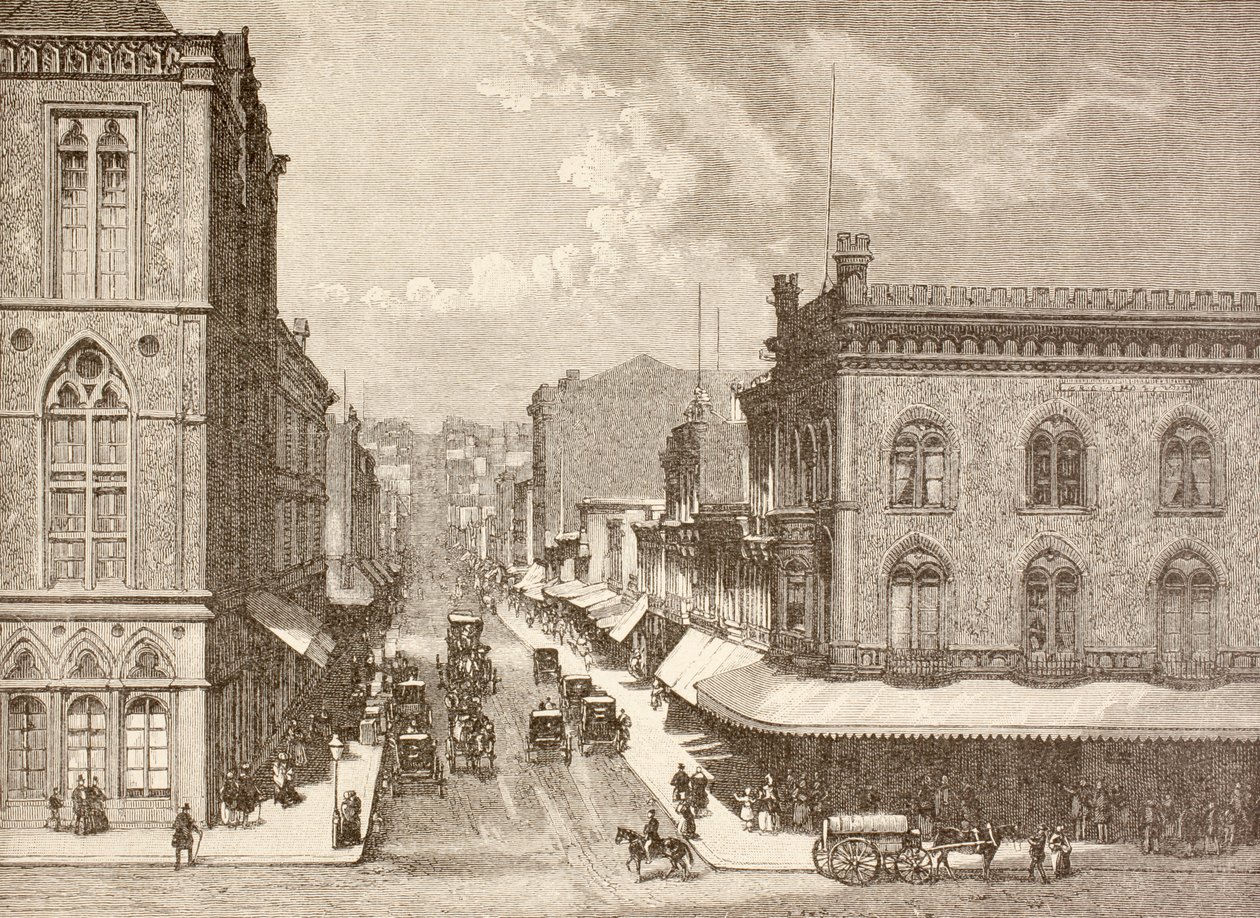 Montgomery Street, San Francisco in the 1880s by English School