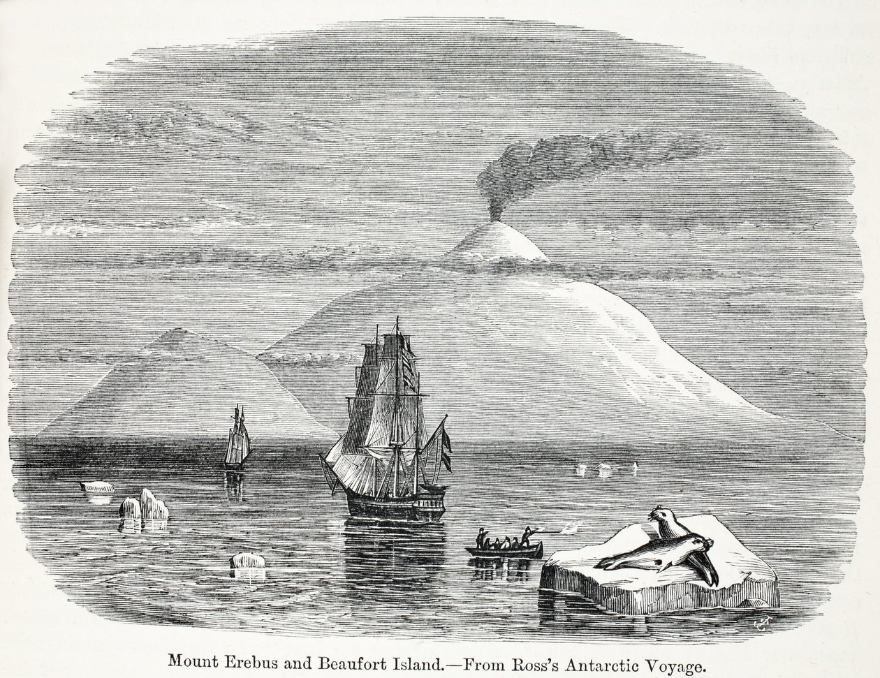 Mount Erebus and Beaufort Island from Ross