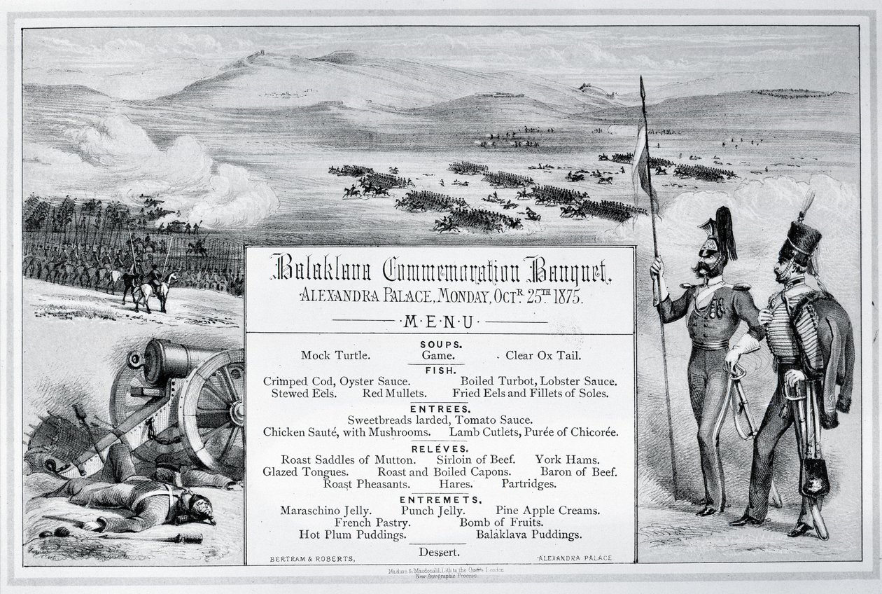 Mounted Illustrated Menu for the Balaklava Commemoration Banquet by English School