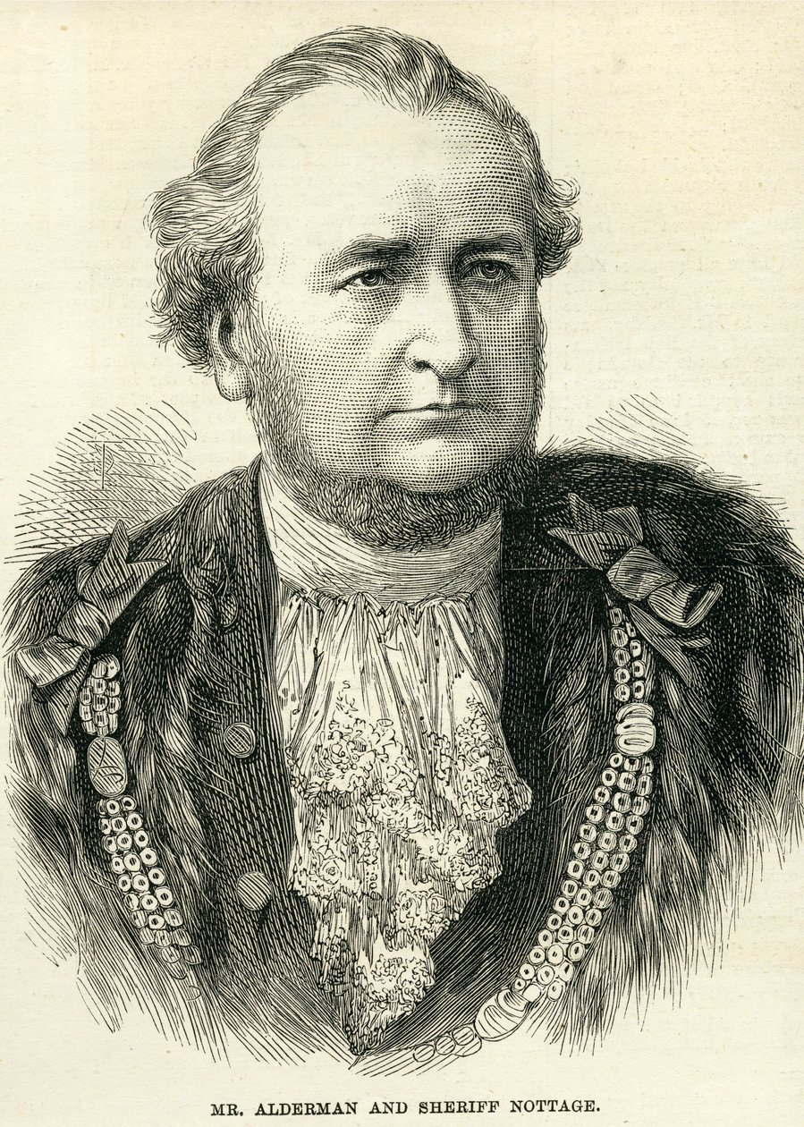 Mr. Alderman and Sheriff Nottage from The Illustrated London News, 10th November 1877 by English School
