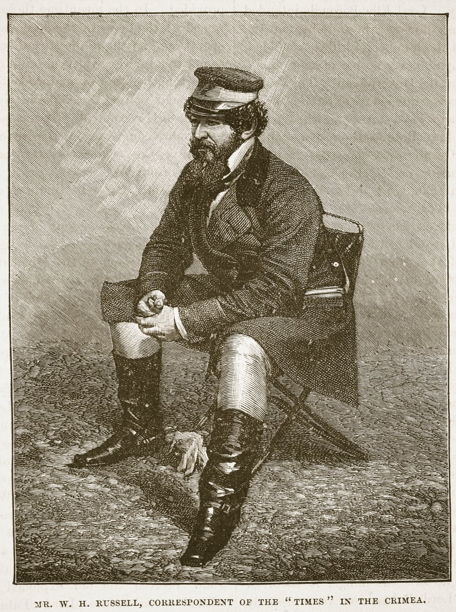 Mr. W. H. Russell, Times Correspondent in the Crimea, illustration from Cassell