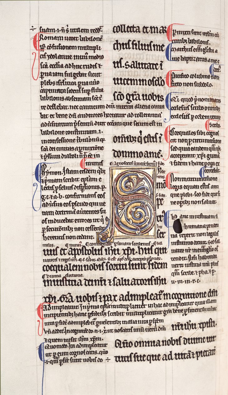 Page from a glossed copy of the New Testament by English School