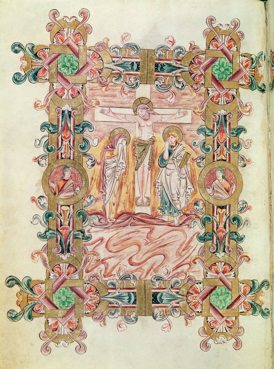 The Crucifixion, from the Missal of Robert of Jumieges, c.1016 by English School
