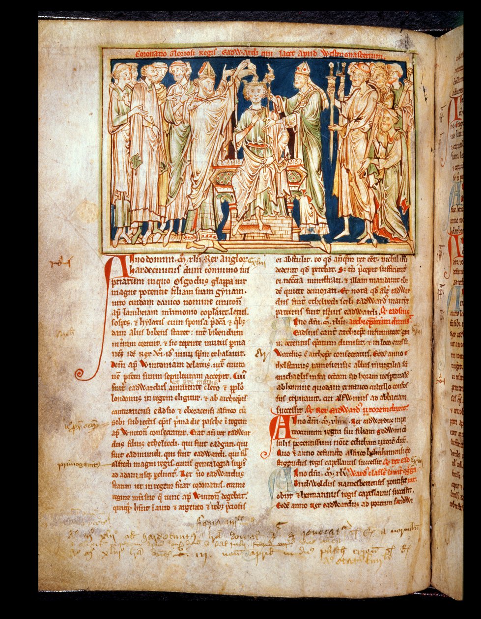 Edward the Confessor (1004-66), miniature from Flores Historiarum, by Matthew Paris, 1250-52 by English School