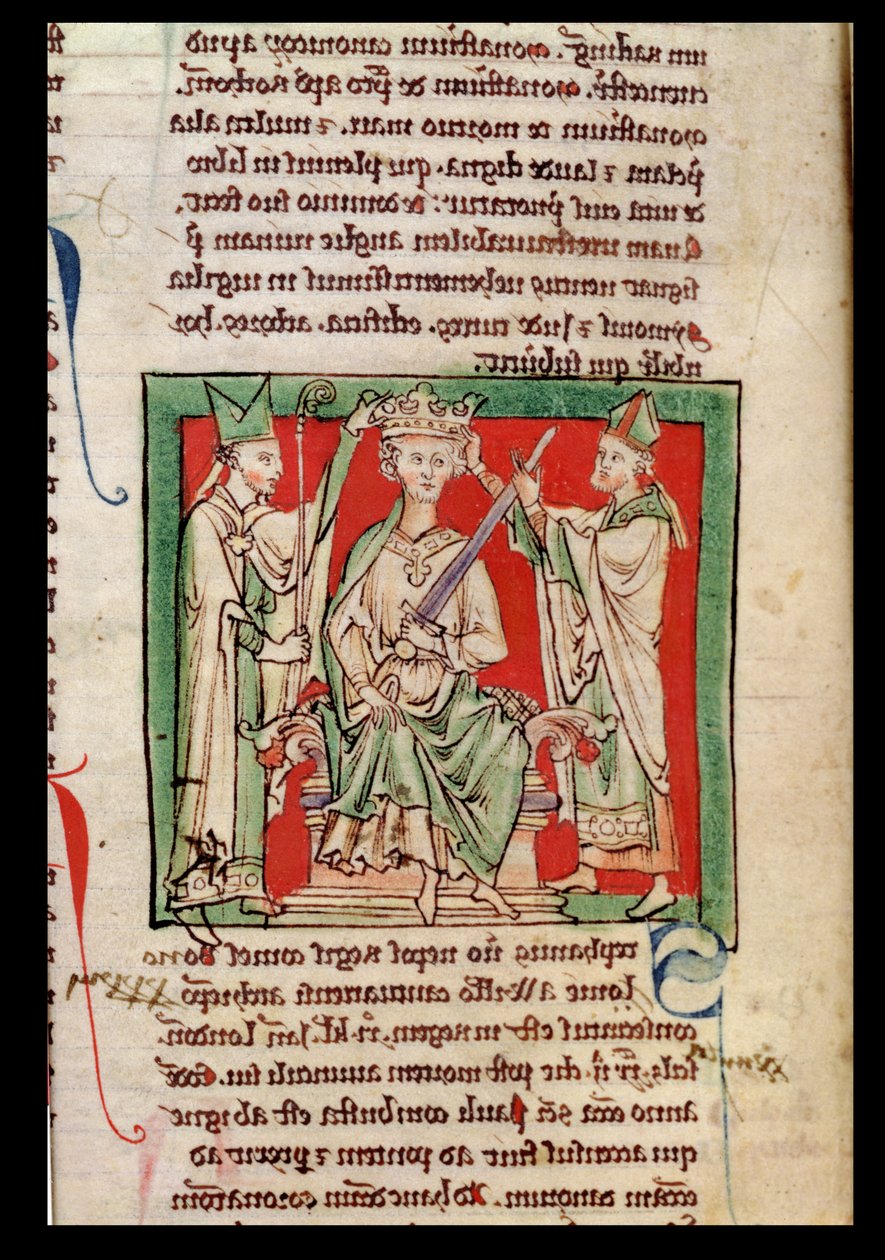 King Stephen (c.1097-1154), miniature from Flores Historiarum, by Matthew Paris, 1250-52 by English School