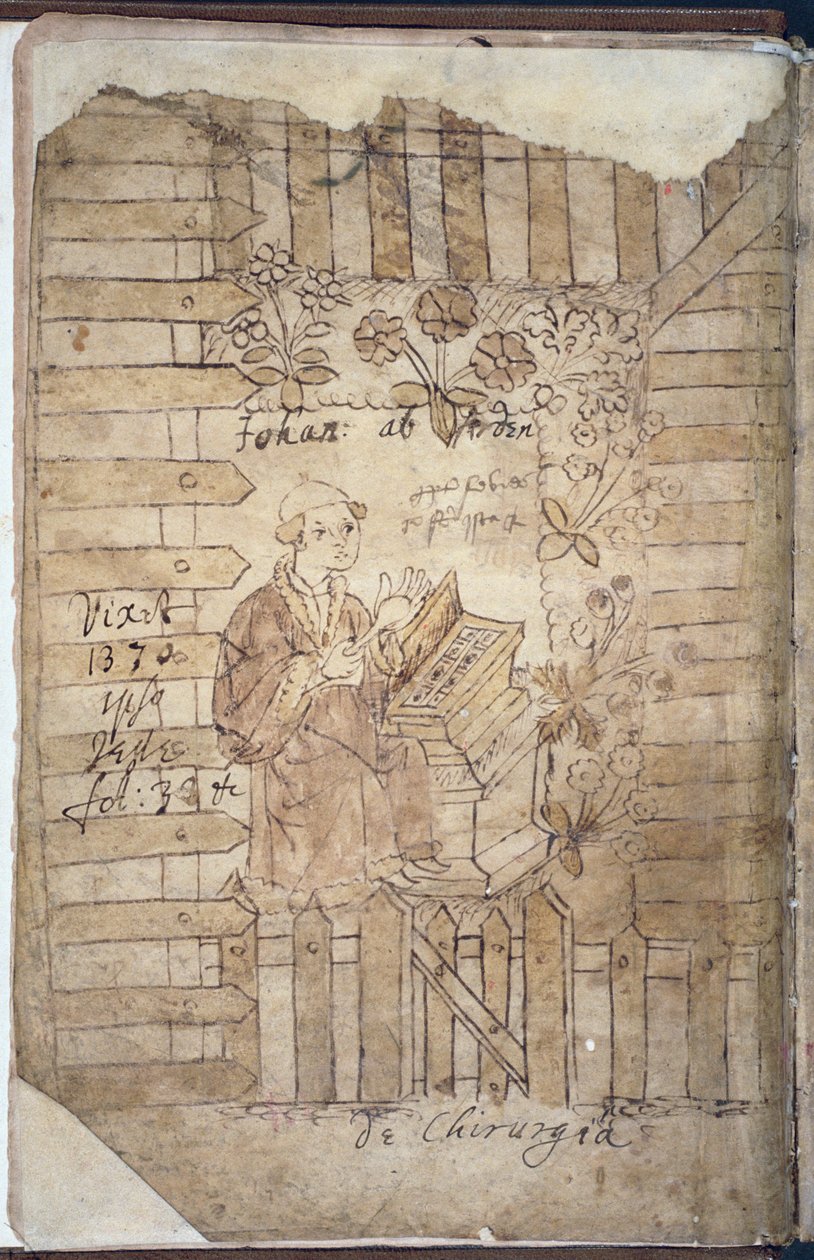 Arderne in the Herb Garden, from Incerti Avctoris by Johannis Arderne by English School