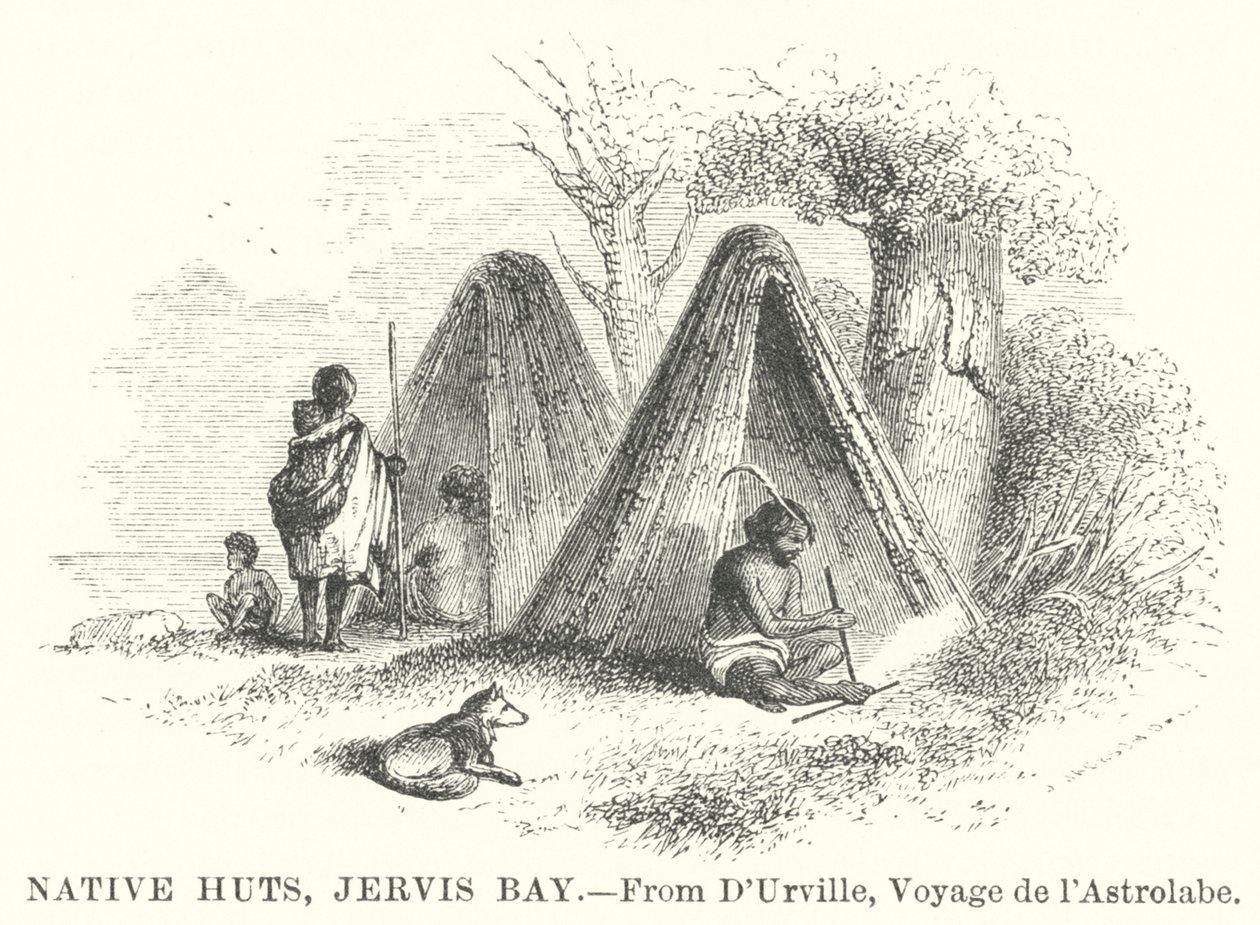 Native Huts, Jervis Bay by English School