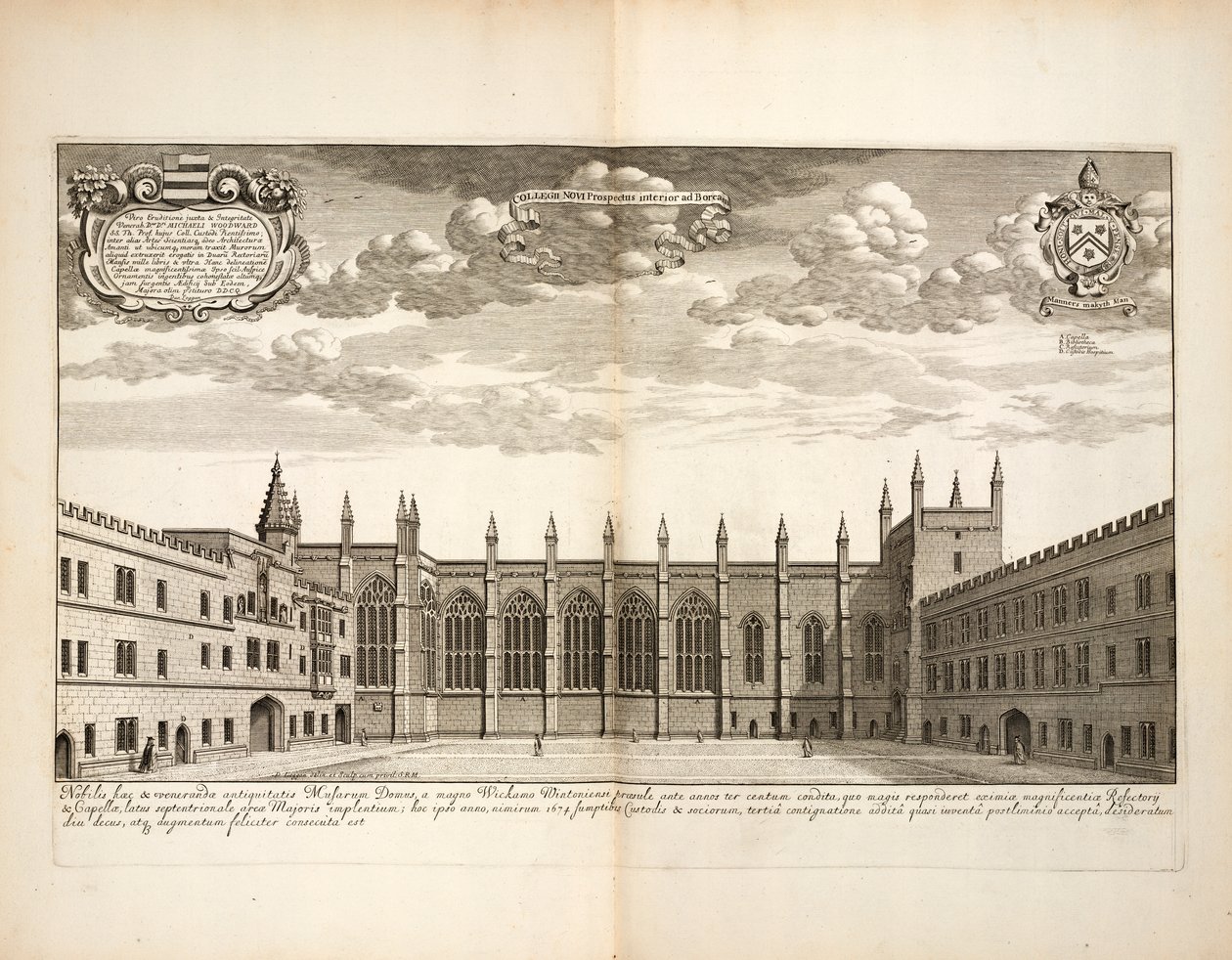 New College, plate 20 from Oxonia Illustrata by David Loggon, Oxford 1675 by English School