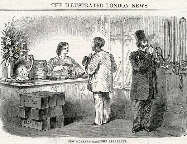 New Movable Gaslight Apparatus, Taken from the London Illustrated News by English School
