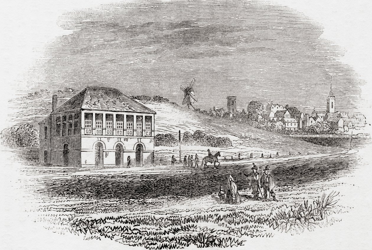 Newmarket Racecourse, Newmarket, England in the Time of Charles I, from Old England: A Pictorial Museum, pub. 1847 by English School