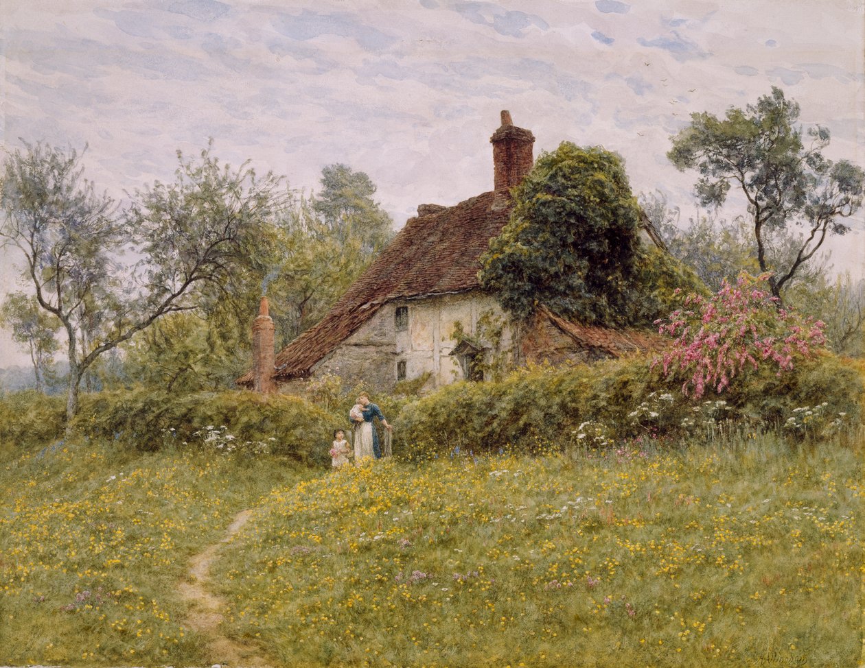 Old Cottages at Pinner by English School