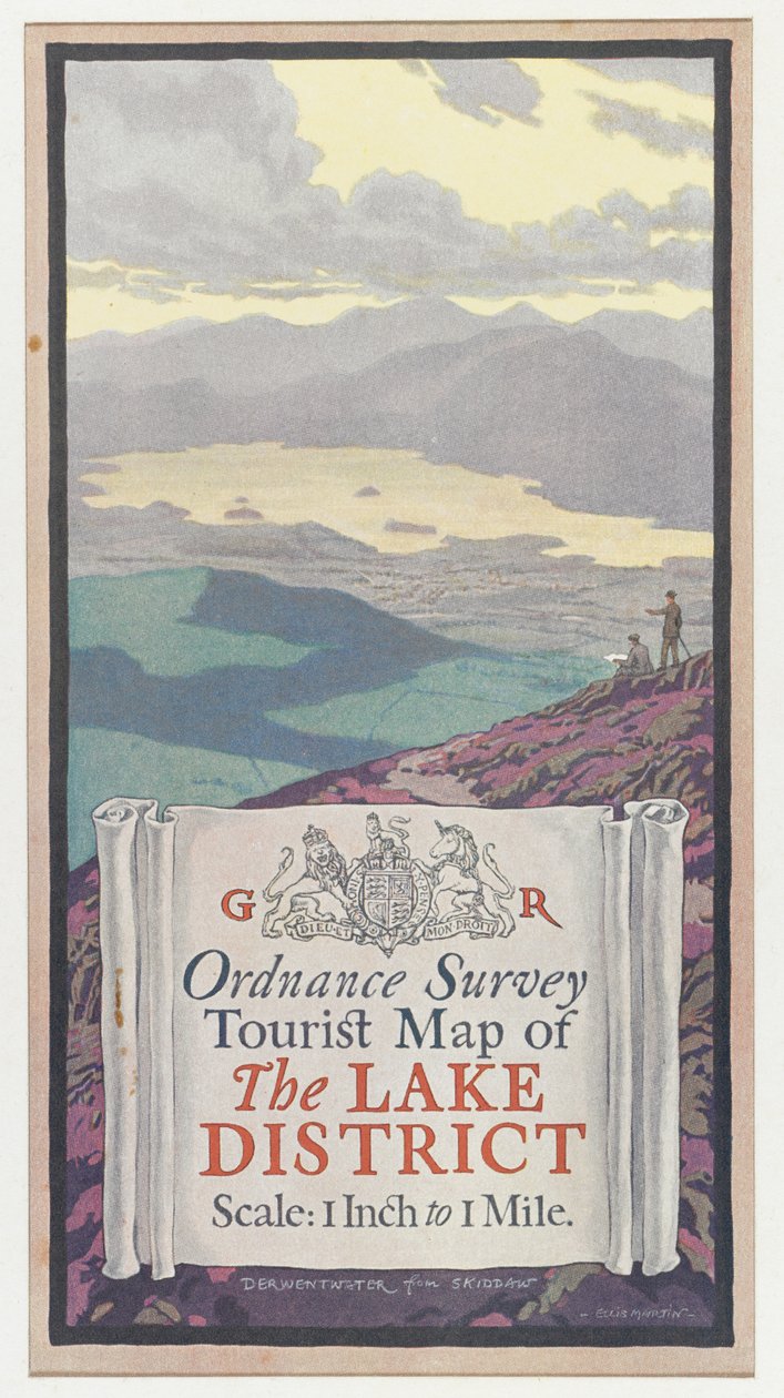 Ordnance Survey Tourist Map of the Lake District, c.1920 by English School