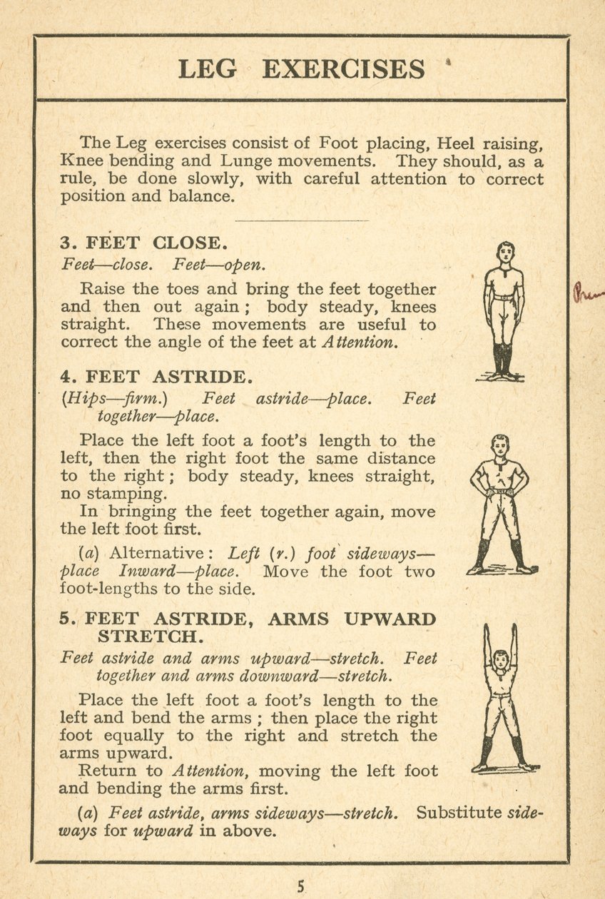 Page from Swedish Drill Illustrated, c 1920 by English School