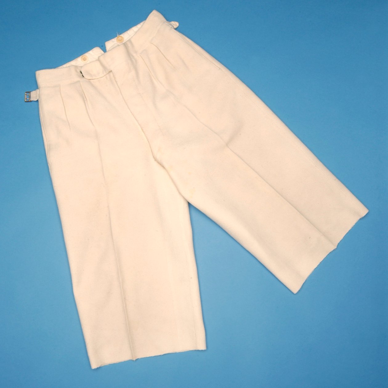 Pair of white football shorts, 1930s by English School