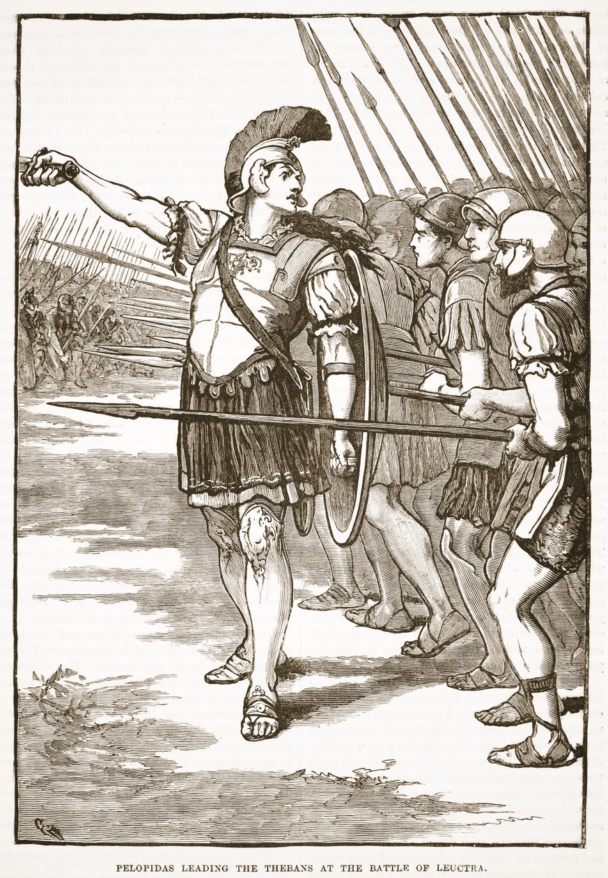 Pelopidas Leading the Thebans at the Battle of Leuctra by English School