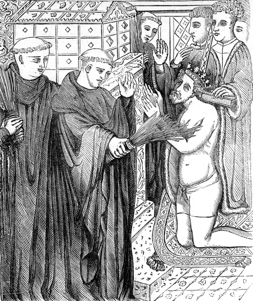 Penance of Henry II, after an engraving in Carter
