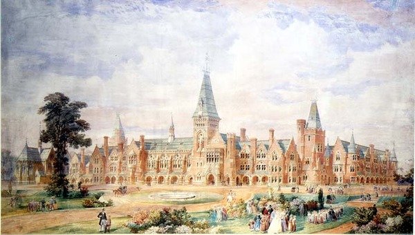 Perspective design for a school or college (c.1865) by English School