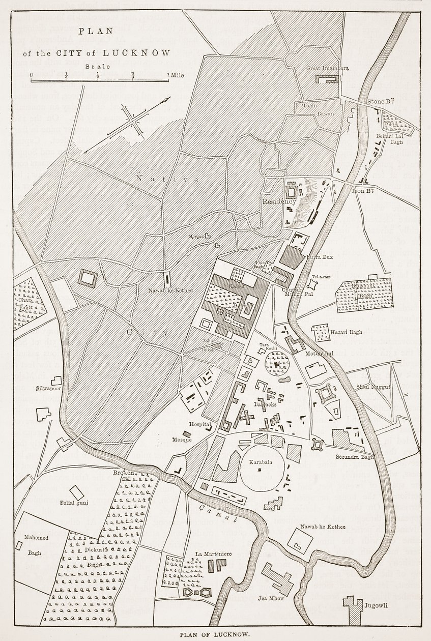 Plan of the City of Lucknow, from Cassell