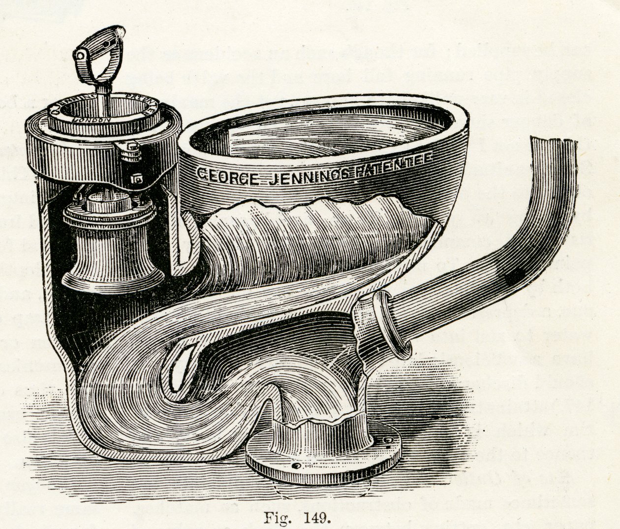 Plunge Valve Closet, with Handle Lifted, 1870 by English School