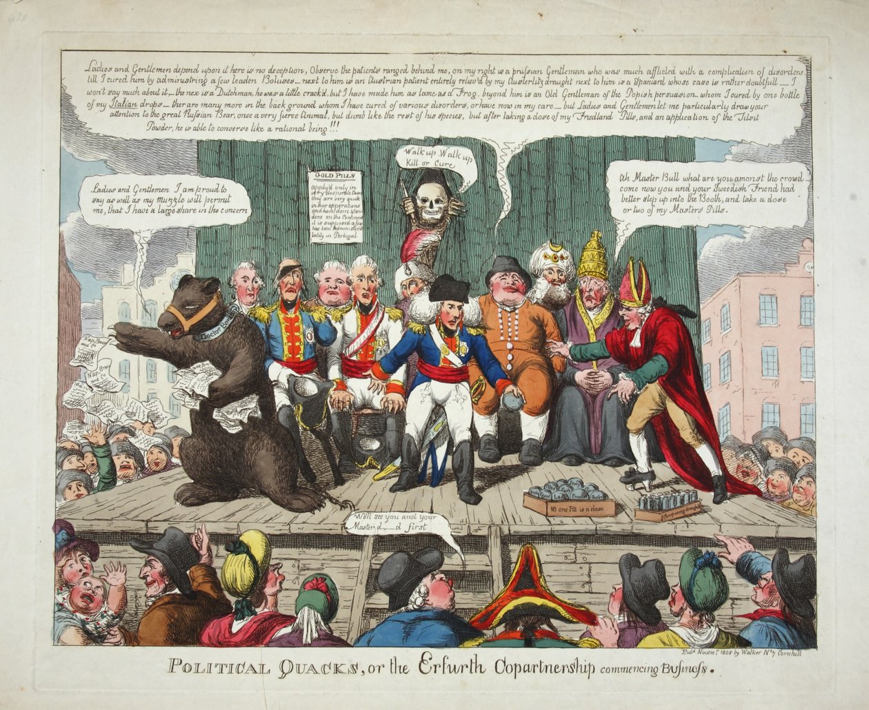 Political Quacks, or the Erfurth Copartnership commencing Business, pub. 1808 by English School