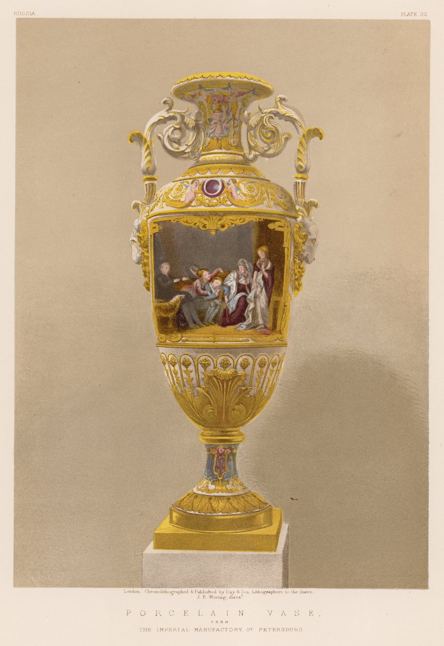 Porcelain Vase from The Imperial Manufactory, St Petersburg by English School