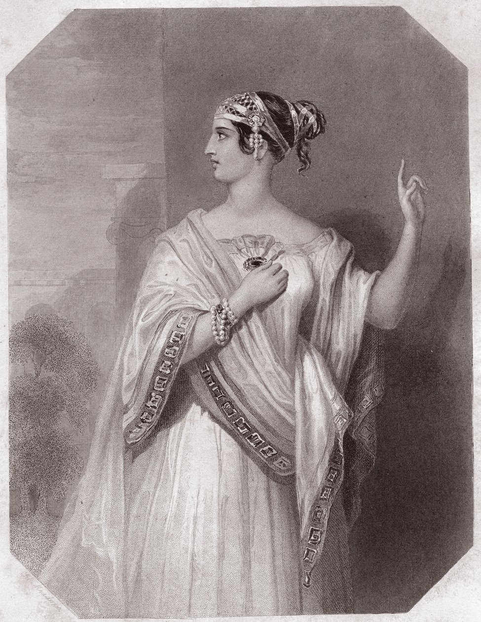 Portia, Wife of Brutus (Julius Caesar) (circa 1838) from Gallery of the Women of Shakespeare by English School